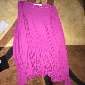 Pink cardigan with cinched waist